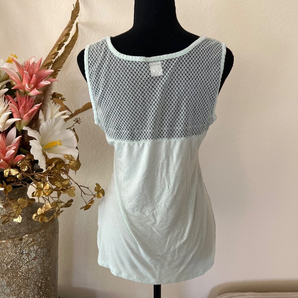 Venus European Mint Green Pleated Babydoll Top with Lace L - Picture 3 of 8
